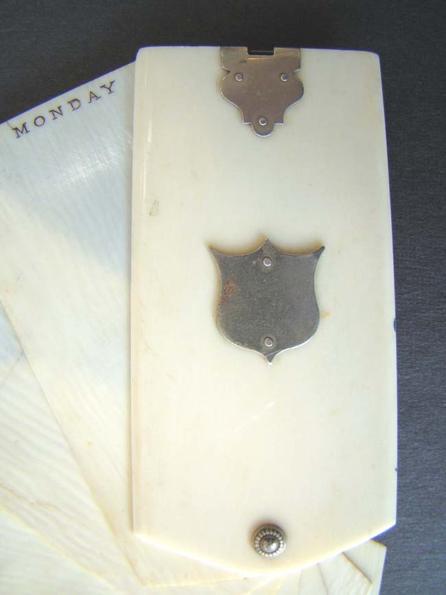 A Civil War era folding ivory pocket diary circa 1860. — image 3